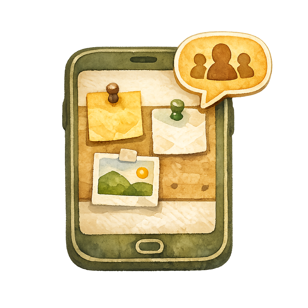 デジタル回覧板のイラスト